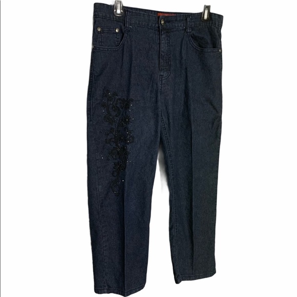 Cos Embroidered Jean Capri’s - Picture 1 of 7